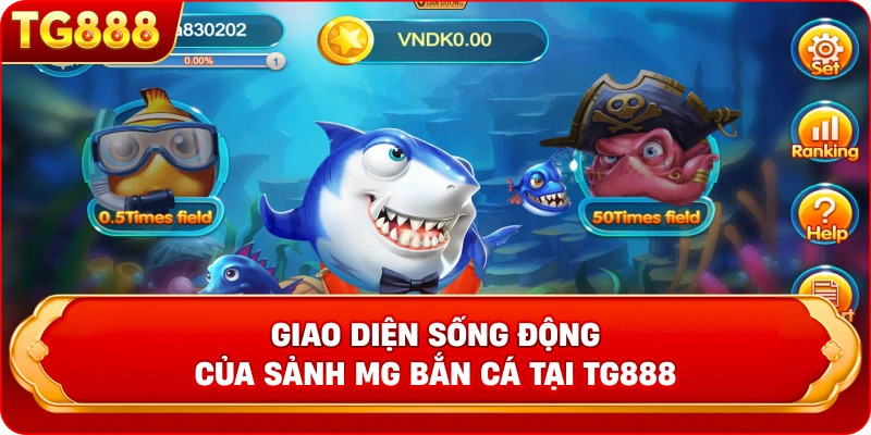 Giao diện sống động của sảnh MG bắn cá tại TG888 Trải nghiệm MG bắn cá đổi thưởng tại TG888